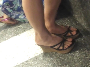 Candid Asian Shoeplay Legs Feet At Airport