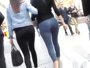 Hot Sexy Ass Chick In Tight Blue Jeans Pants