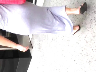 Fat Ass Jiggle In Grey Dress