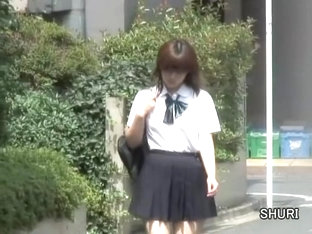 Thong Sharking Action With Some Fabulous Little Japanese Schoolgirl
