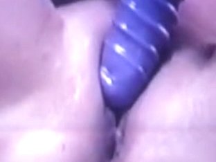 Wife Wearing Fishnet Nylons Rub Her Clitoris With A Purple Vibrator