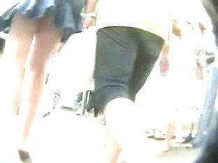 A Sexy School Girl Filmed Upskirt By A Voyeurs Spy Cam.