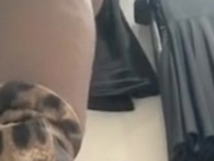 Teen In Leopard Pants And With Erotic Changing Room Upskirt