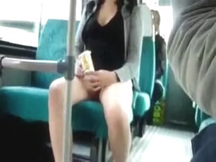Leggy Girl Showing Pussy On A Bus