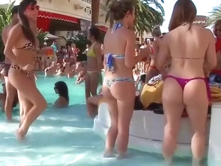 Delicious Honeys Have Some Fun At The Pool In Their Bikinis
