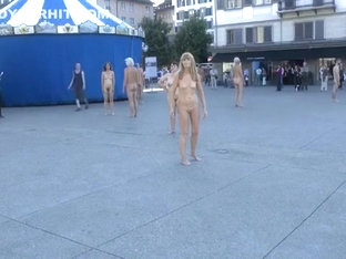 Nude Performance Art In European Public Square