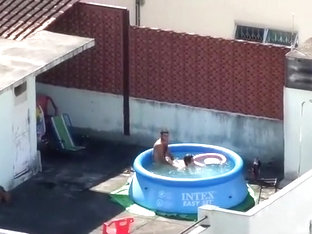 Doggystyle Screwing Outdoors In The Pool