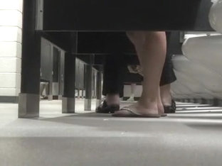 Foot Fetish Cam In Busy Public Restroom
