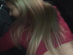 Blond Girl Ellen Flashed Her Love Bubbles And Drilled In The Car For Specie
