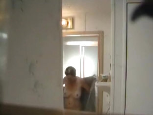 Peeped Mother Steps Out Of A Shower