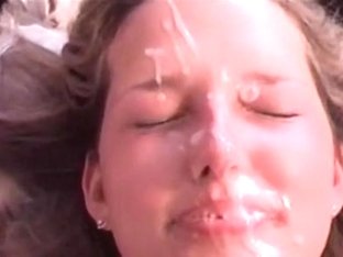 Her Hawt Face Showered With Cum