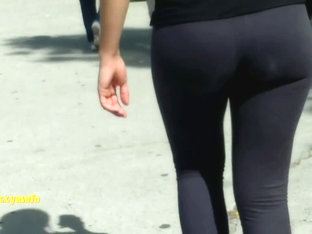 Juicy Ass In Black Tights Wiggling Around Candid Camera