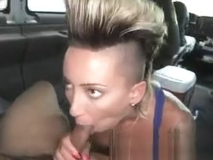Blonde Amateur Girl With Mohawk Sucking Dick In Backseat
