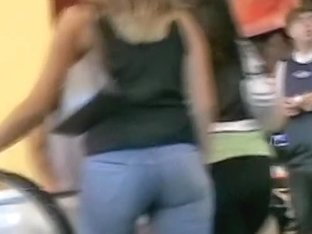 Non-nude Voyeur Video Of A Sexy Girl Filling Up Tight Jeans