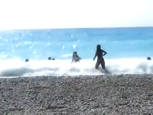 Accidental Nudity Shown In Wavy Water