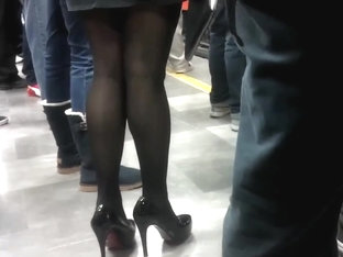 Black Stilettos Waiting For The Train