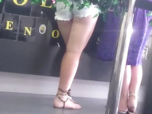 Sexy Short Shorts With Anklet And Sandals