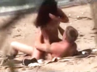 Lascivious Dilettante Pair Mystically Filmed Having Sex On Beach