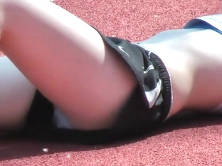 Runner Girl Is Exhausted After A Race