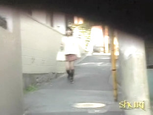 Public Sharking Of A Cute Japanese Babe In A Narrow Street