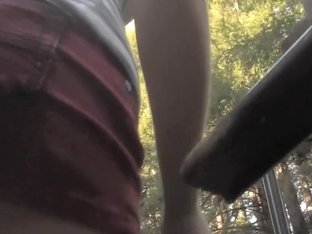 Girl Outdoor Is Flashing Her Delicious Round Ass Upskirt