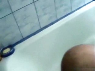 German Girl Gives Her BF A POV Blowjob In The Bathroom