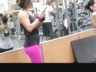 Fit Woman Wearing Tight Pink Sports Pants