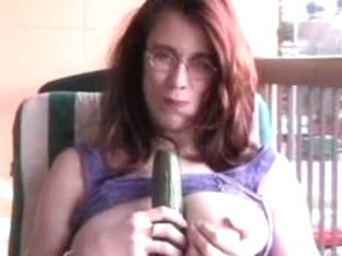 Hawt Breasty Older Experience Mamma Uses Cucumber To Satisfy