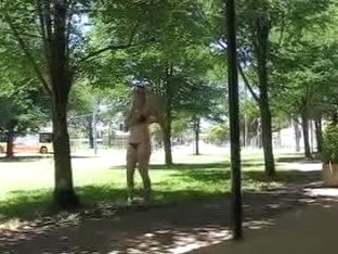 Flashing Outside 2 - Showing Her Pussy