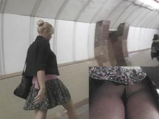 Upskirt Pussy Of A Young Blonde Babe Is Delicious