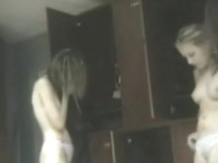 Two Naked Girls Getting Dressed Up In Changing Room