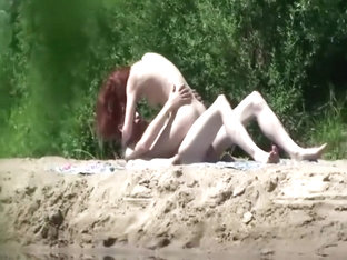 Thin Girl Spied As She Fucks By The River