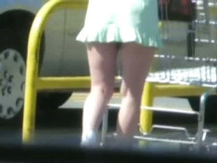 Good Looking Teen In Accidental Up Skirt Shot In A Parking Lot