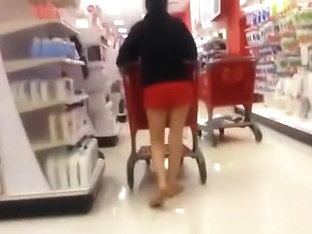 Red Shorts Chick At Supermarket