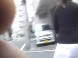 Sharking Of Graceful Japanese Babe Wearing A White Skirt