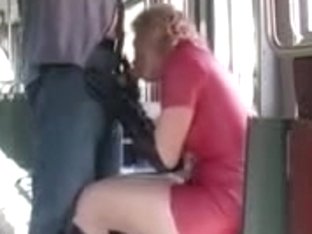 Sexy Wife In Latex And High Heels Boots Sucks Strapon In Tram