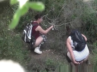 Two Women Caught Peeing In The Nature
