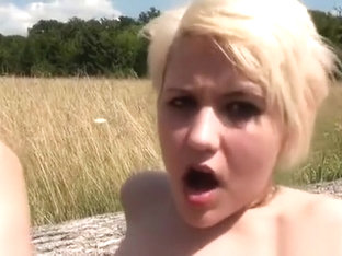 French Pawg Has Threesome Gangbang In Field