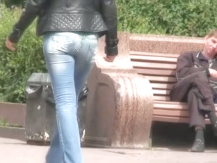 Bubble Butt Brunette Rocks Her Tight Jeans Before A Candid Camera