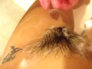 Washing My Hairy Cunt And Ass. Playing With Pussy Hairy