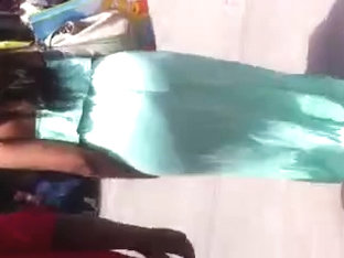 See Thru Blue Dress Showing Thong