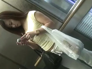 Cute Asian Girl In White Sweatpants Thong