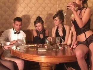 Anne & Carolina & Emmy & Janet Haven & Sweet Lana & Logan In Group Fucking With Lots Of Naked Stud.