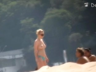 Nude Beach Video Starring  Blonde Naked MILF