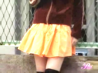Her Orange Skirt Was Sharked By Some Total Stranger