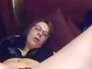 Chubby Bitch With Glasses Masturbating On Webcam