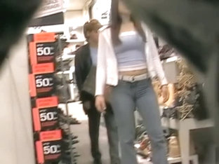 Busty Babe In Tight Jeans Caught On A Candid Cam