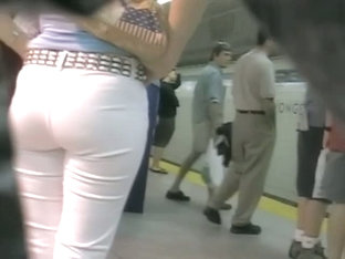 Perky Asses Of Girls In White Jeans Candid Camera Clip