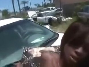 Ebony Bitch Sucks My Cock Outdoors And Gets Fucked Hard