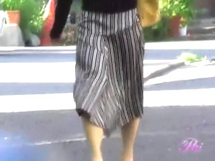 Three Layers On Her Pussy While Walking Skirt Sharking Video
